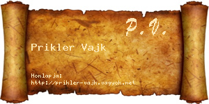 Prikler Vajk névjegykártya